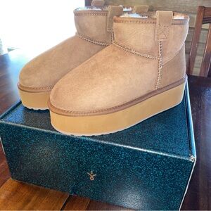 Emu Platform Chestnut Micro Boots Women’s 7